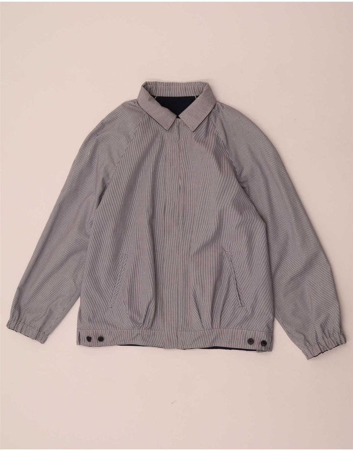 Giubbotto bomber reversibile vintage da donna EU 38 medio in poliestere blu navy