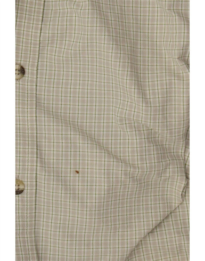 COLUMBIA Camicia a maniche corte in titanio da uomo XL Nylon verde a quadri