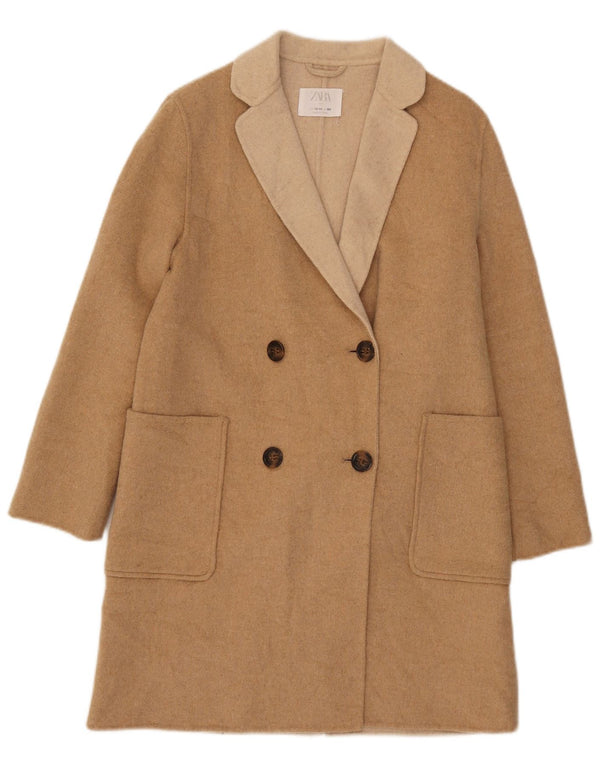 Cappotto Doppiopetto Zara Bambina 13-14 Anni Beige Lana