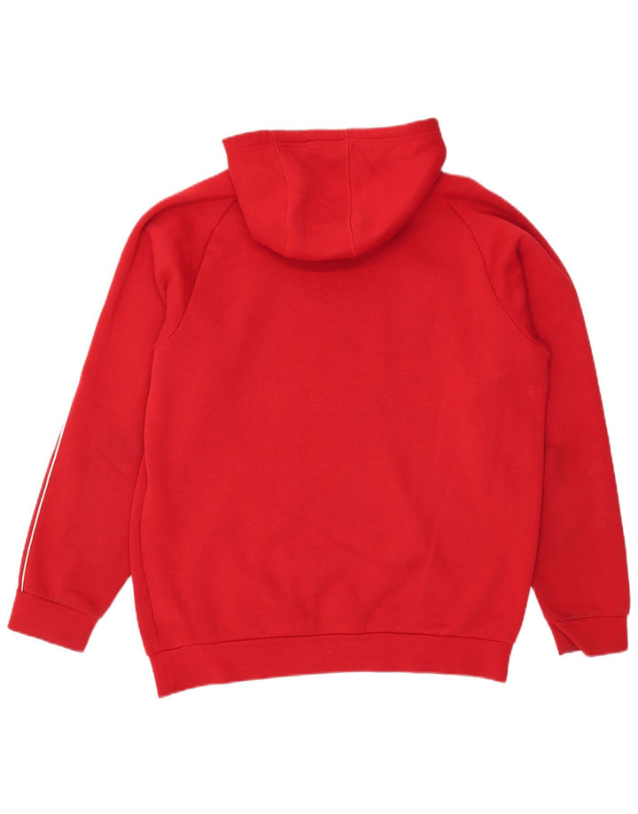 Felpa con cappuccio da uomo Adidas Large rossa in cotone