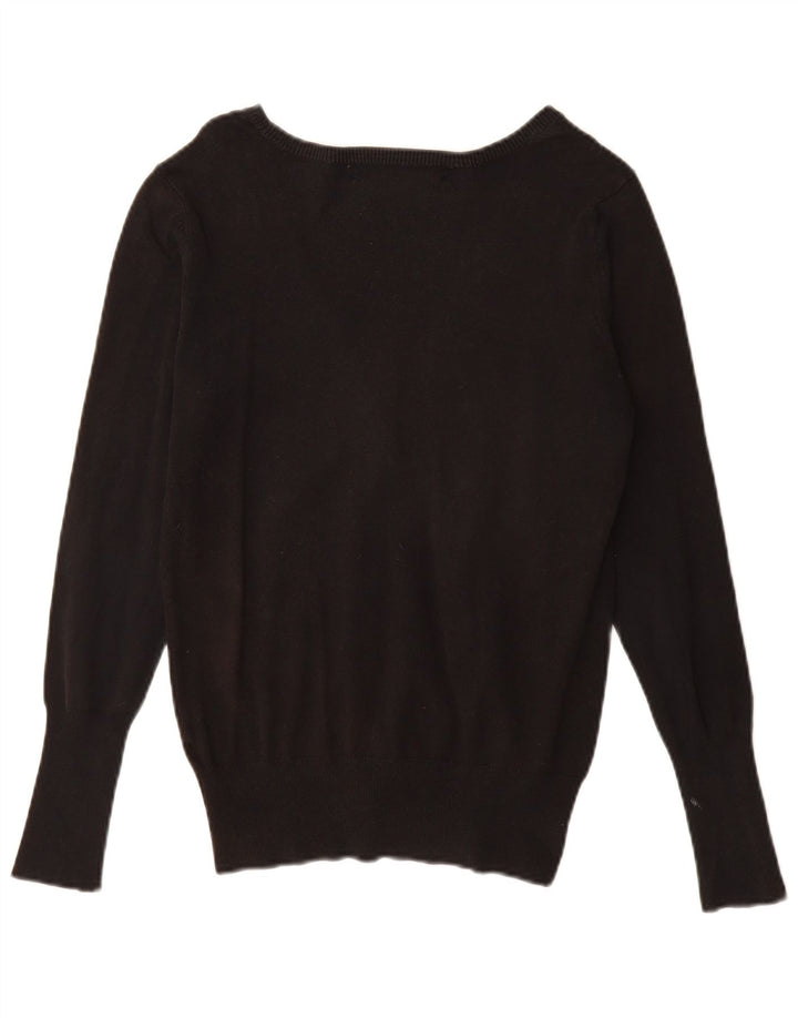 Maglione cardigan da donna Zara UK 14 grande cotone nero