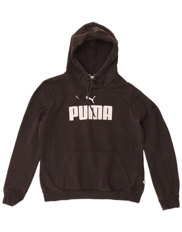 Felpa con cappuccio grafica da donna Puma UK 14 cotone nero medio