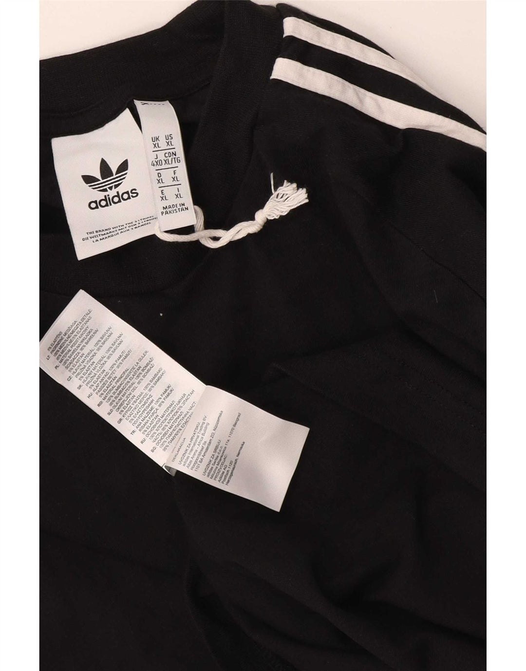Top Adidas da uomo a maniche lunghe XL in cotone nero