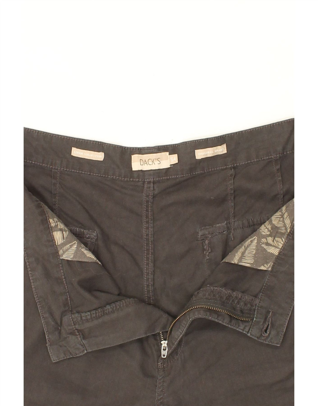 DACK'S Mens Chino Shorts IT 54 2XL W38  Grey Linen Vintage Dack's and Second-Hand Dack's from Messina Hembry 