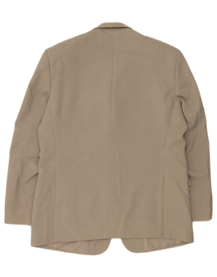 Giacca blazer vintage da uomo a 2 bottoni UK 44 2XL poliestere grigio