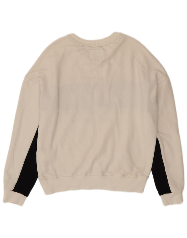 Felpa con grafica da donna Superdry Maglione UK 14 Large White Colourblock