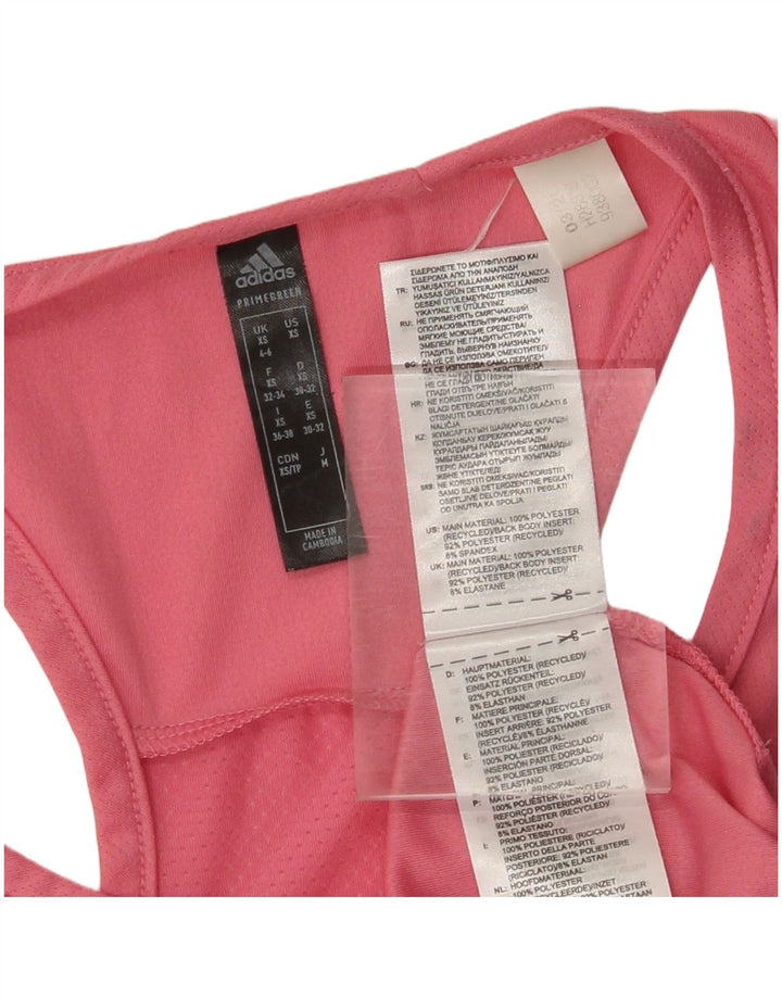 ADIDAS Womens Graphic Vest Top UK 4/6 XS Pink Polyester