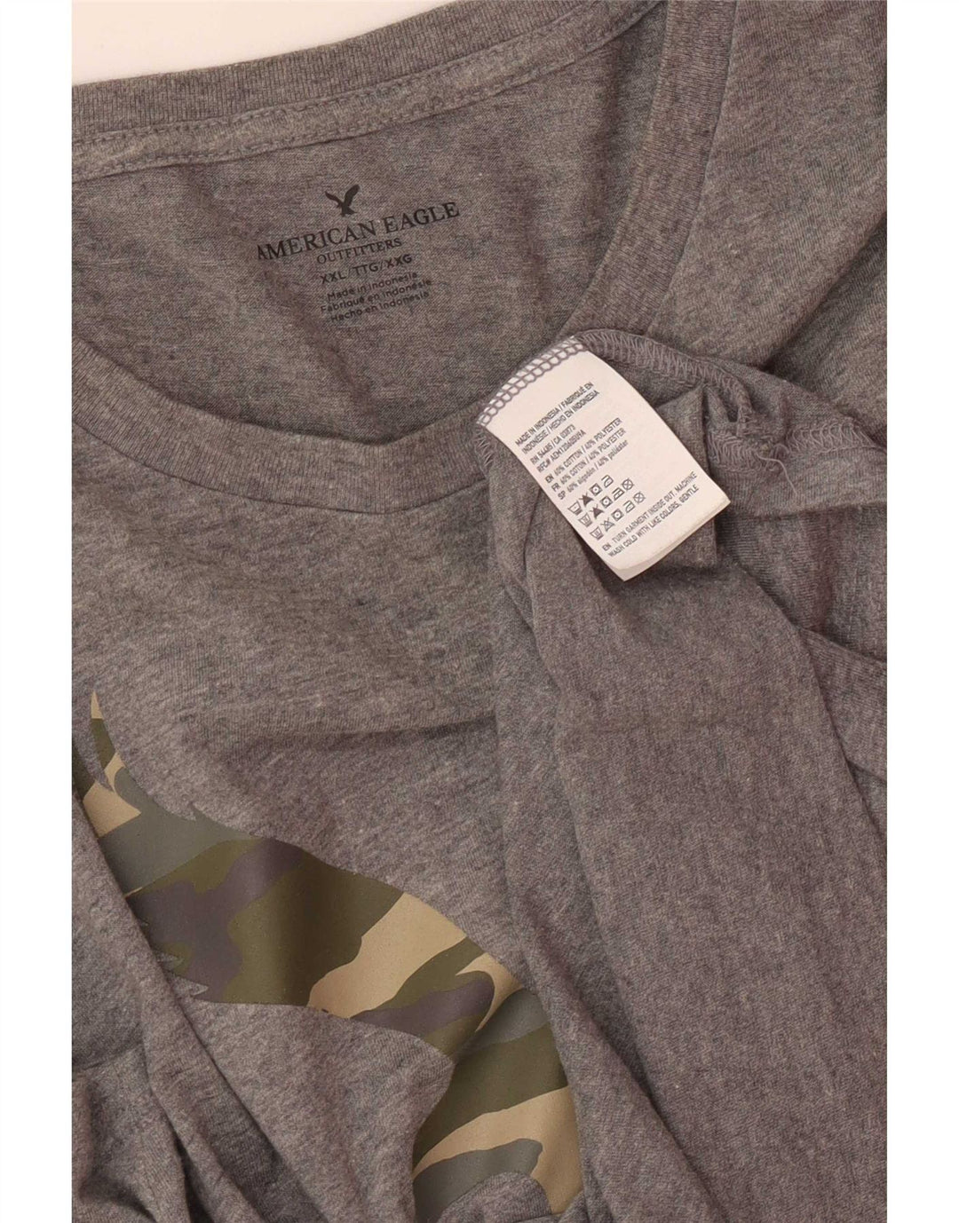 T-shirt grafica da uomo American Eagle Top 2XL cotone grigio