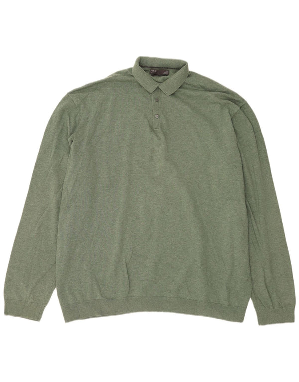 Maglione maglione collo alto da uomo Marks & Spencer 4XL cotone verde