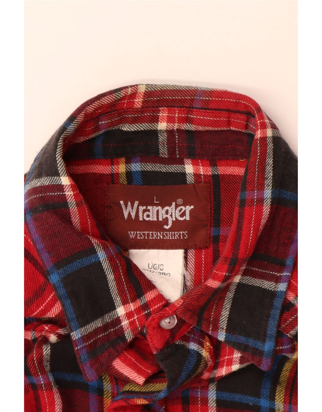 Camicia Wrangler da uomo in flanella occidentale grande scozzese rosso