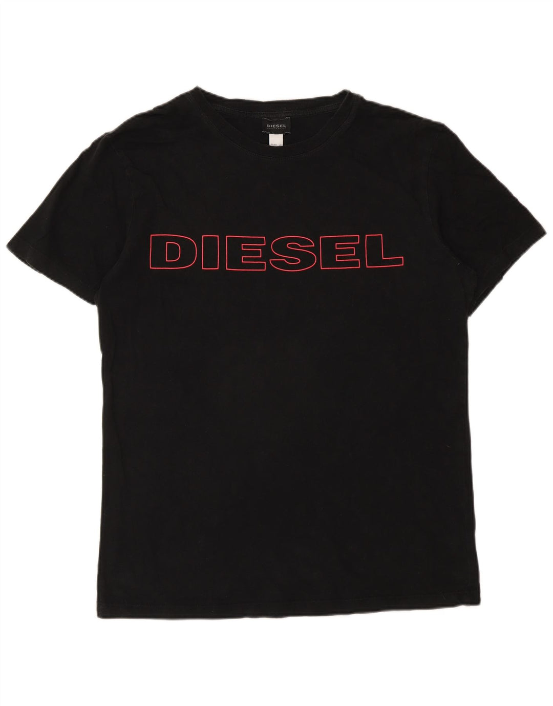 T-shirt grafica da uomo Diesel Top grande in cotone nero
