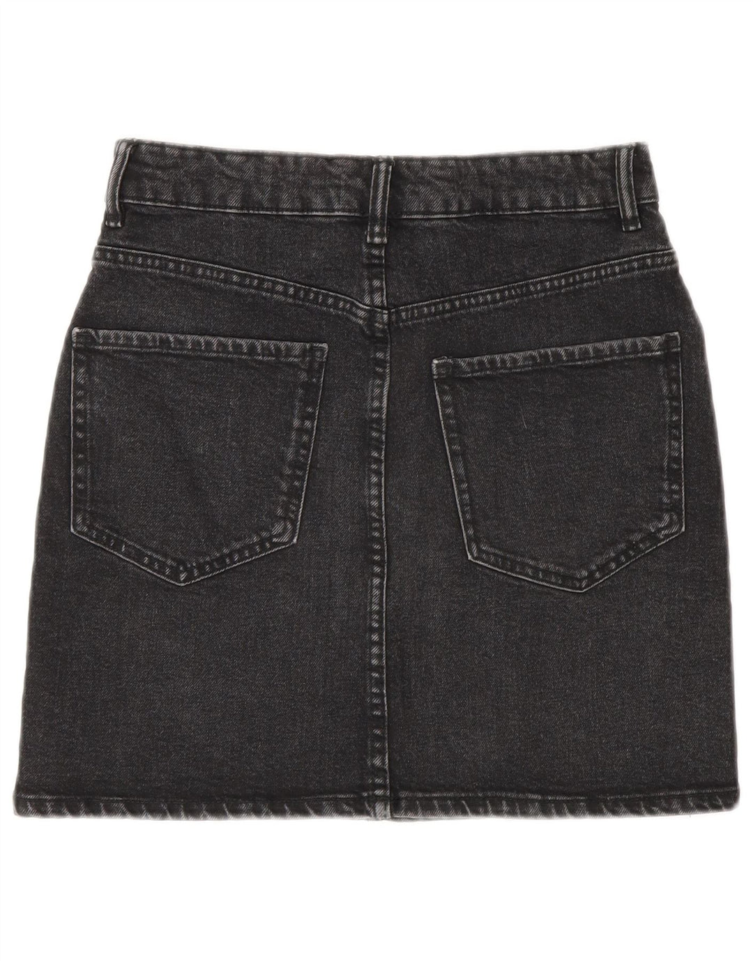 Minigonna di jeans Zara da donna piccola W26 in cotone grigio