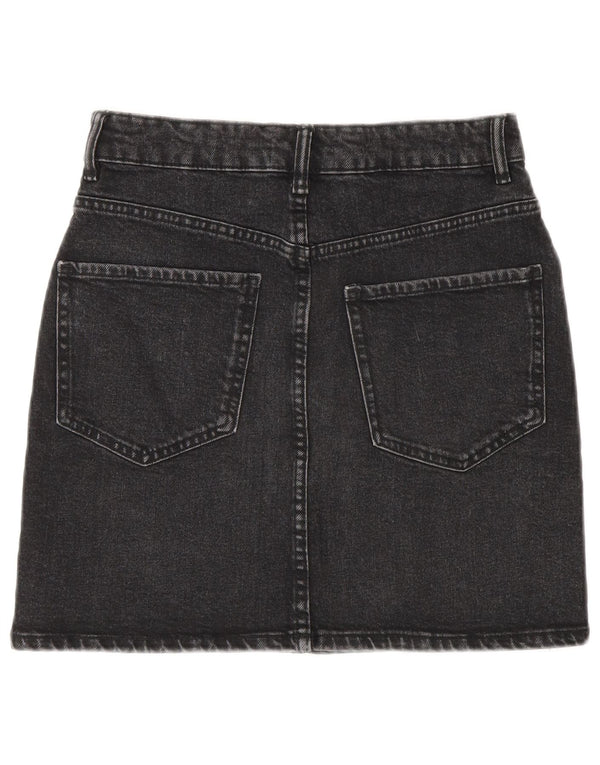 Minigonna di jeans Zara da donna piccola W26 in cotone grigio