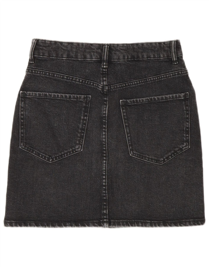 Minigonna di jeans Zara da donna piccola W26 in cotone grigio