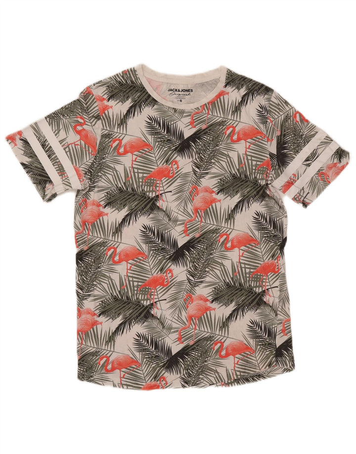 JACK & JONES T-shirt grafica da uomo con motivo floreale piccolo multicolore