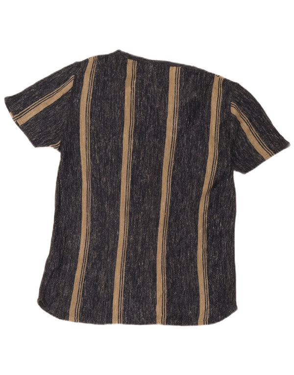 T-shirt Zara da uomo Top piccola in acrilico a righe grigie