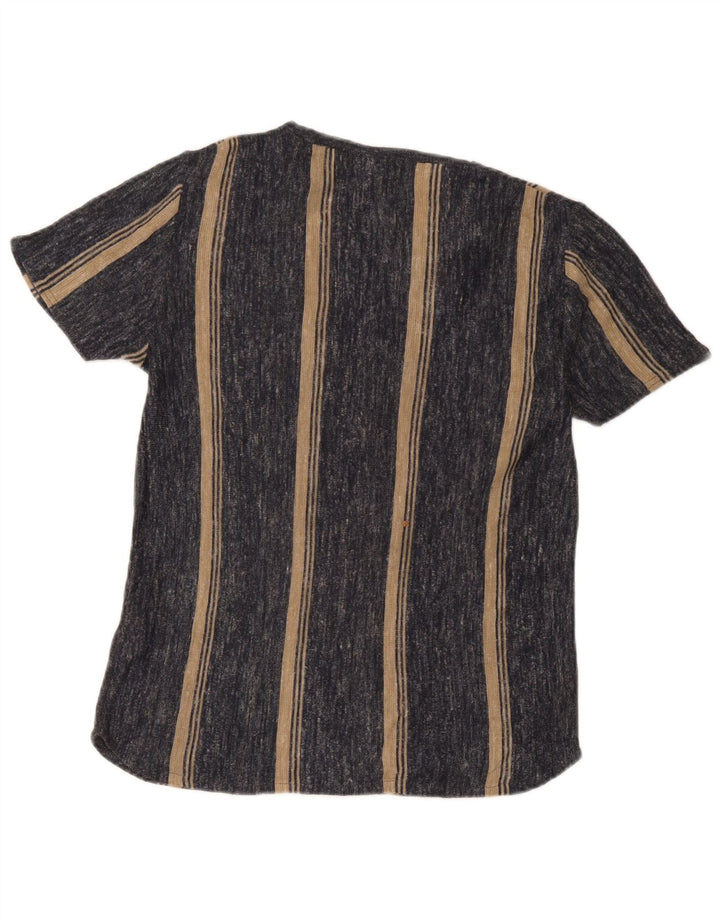 T-shirt Zara da uomo Top piccola in acrilico a righe grigie