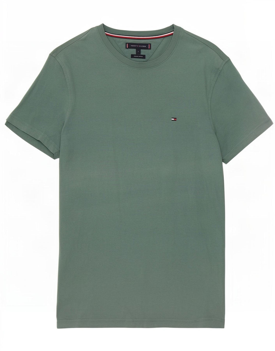 T-shirt da uomo Tommy Hilfiger Top piccola in cotone verde