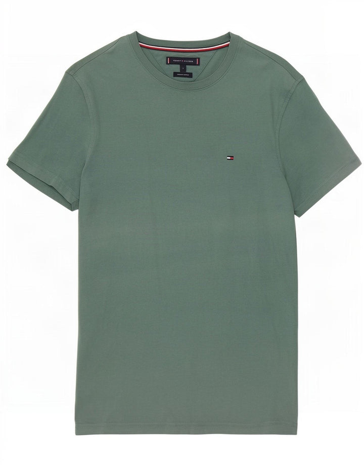 T-shirt da uomo Tommy Hilfiger Top piccola in cotone verde