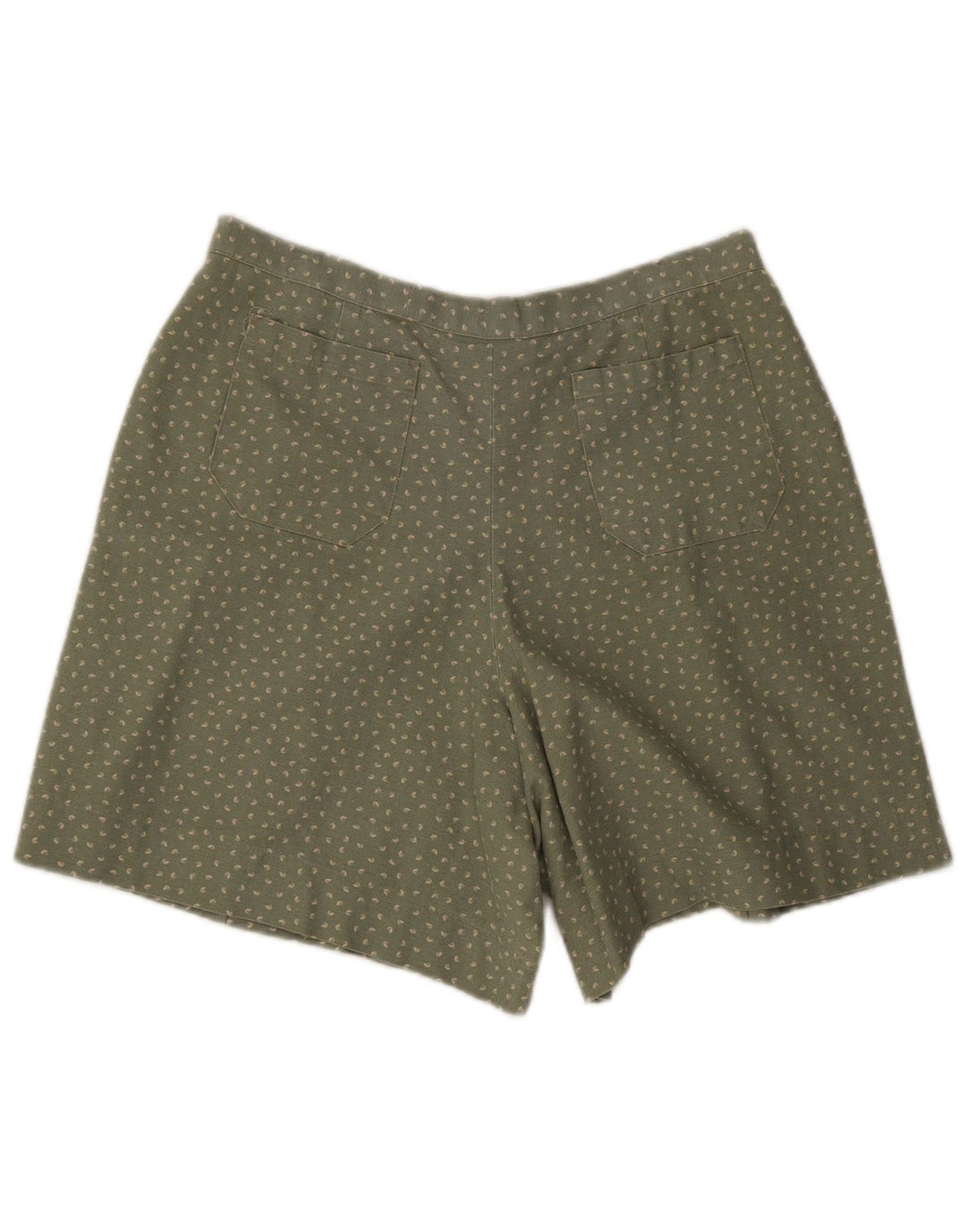 Pantaloncini casual vintage da donna grandi W34 verdi maculati