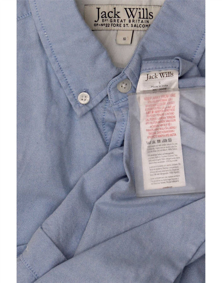 Camicia slim fit a maniche corte da uomo Jack Wills piccola in cotone blu