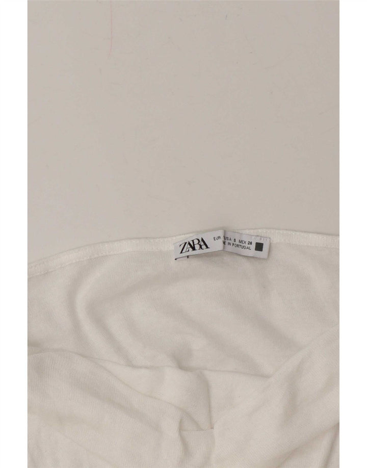 Camicetta Zara Da Donna Top UK 10 Piccola Bianca