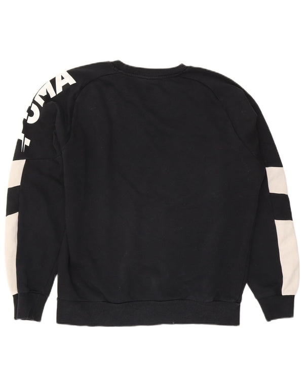 Puma Felpa con grafica da uomo Maglione Medium Black Colourblock