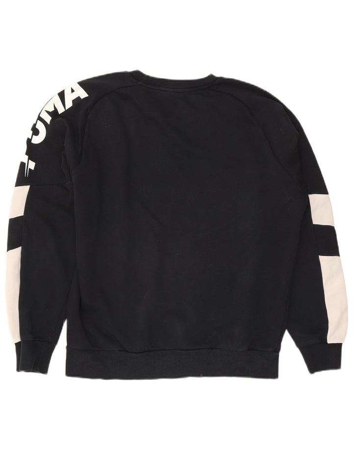 Puma Felpa con grafica da uomo Maglione Medium Black Colourblock