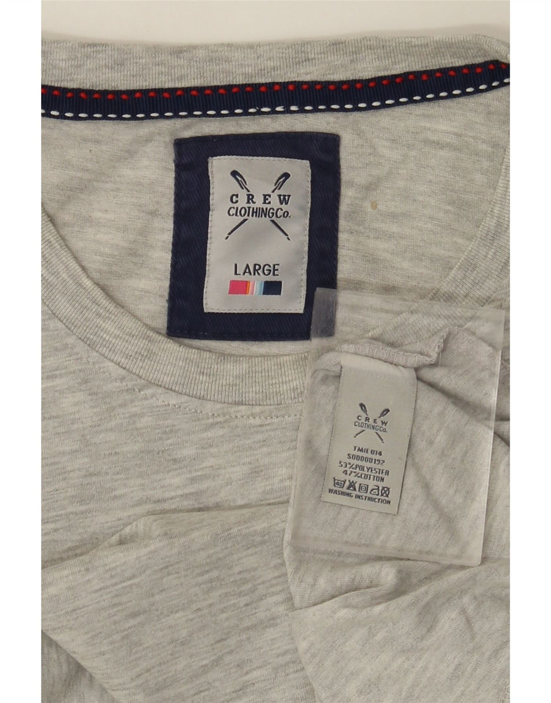 CREW CLOTHING T-shirt da uomo Top grande in cotone grigio