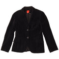 Giacca blazer in velluto da donna a 2 bottoni Esprit UK 14 grande gessato nero