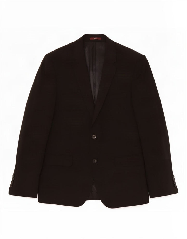 Giacca blazer a 2 bottoni Marks & Spencer da uomo UK 42 grande lana nera