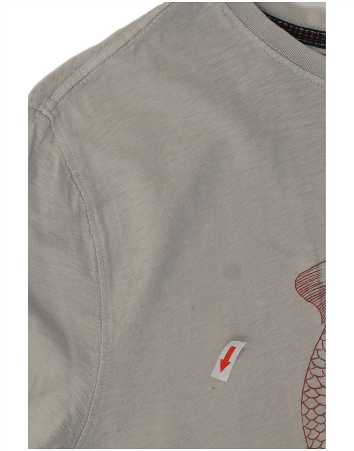 T-shirt grafica da uomo White Stuff in cotone grigio medio