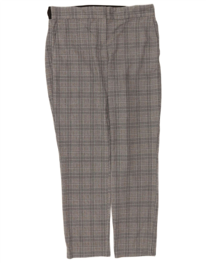 Pantaloni da abito dritti da donna Zara grandi W32 L28 poliestere a quadri grigi