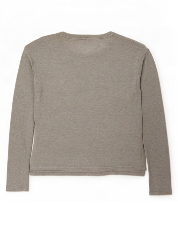 Top Zara da donna a maniche lunghe UK 14 Lyocell chiazzato grigio medio