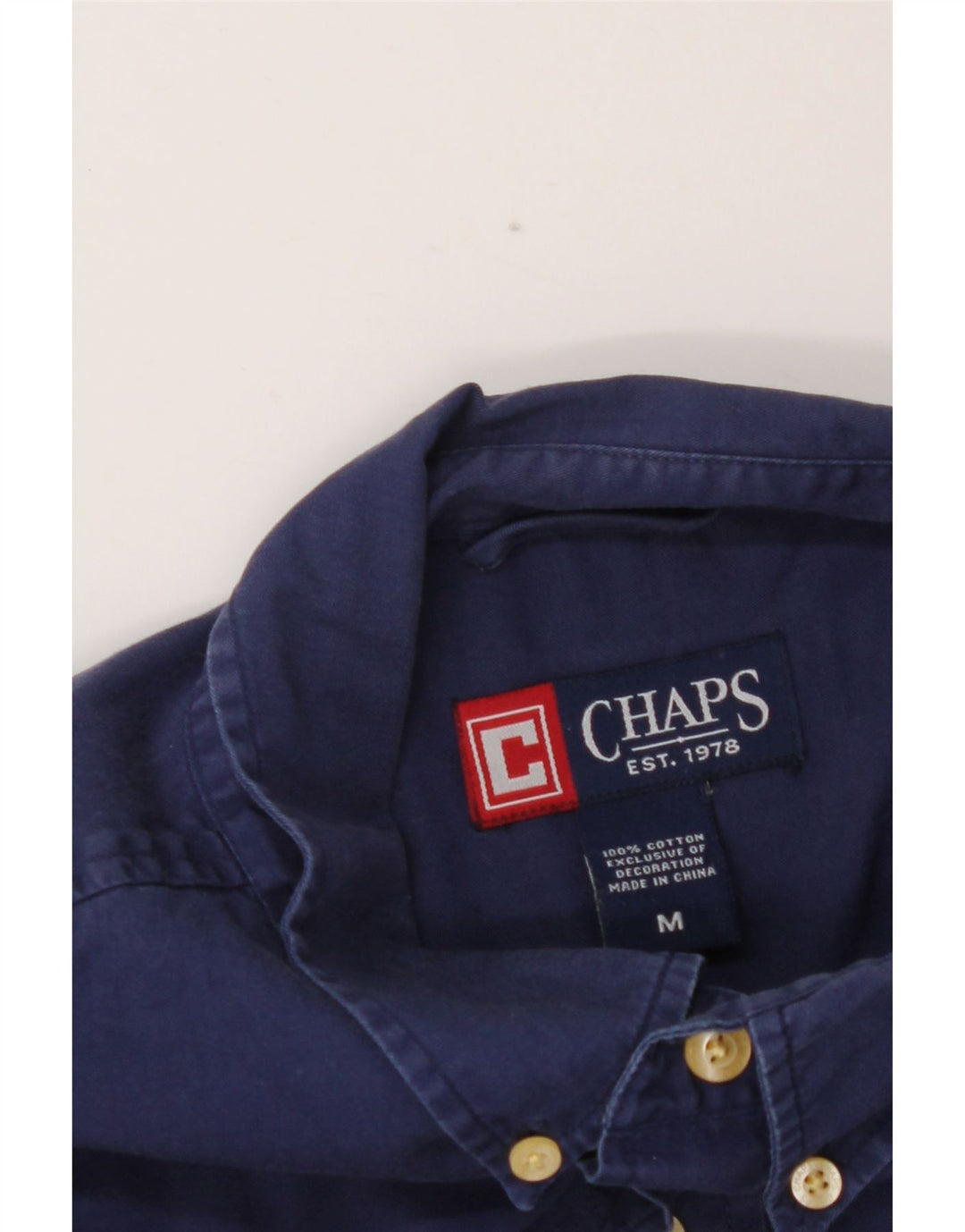 Camicia da uomo Chaps in cotone blu navy medio