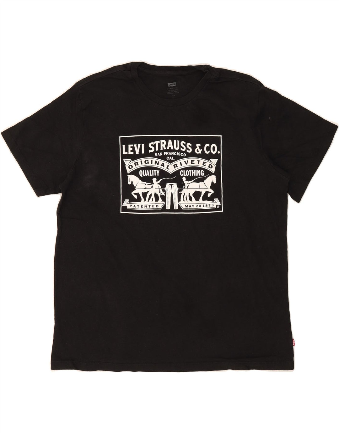 LEVI'S Mens Graphic Top Long Sleeve Large Black Vintage Levi's and Second-Hand Levi's from Messina Hembry 