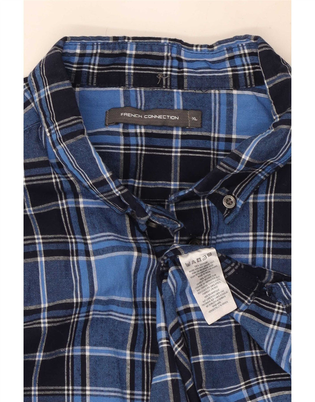 Camicia da uomo French Connection XL Cotone a quadri blu