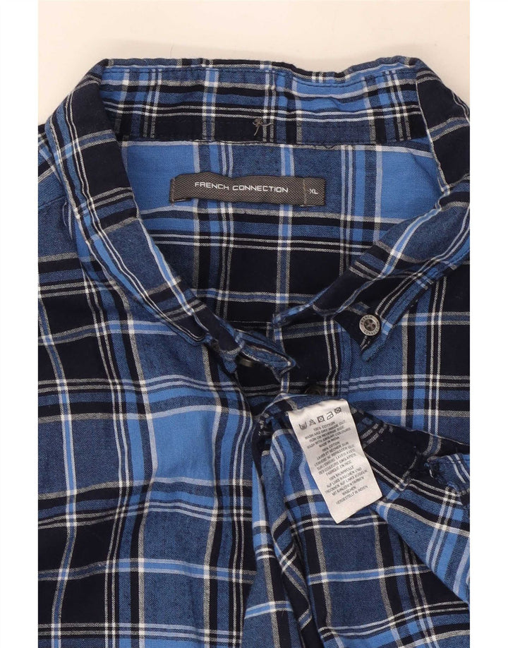 Camicia da uomo French Connection XL Cotone a quadri blu