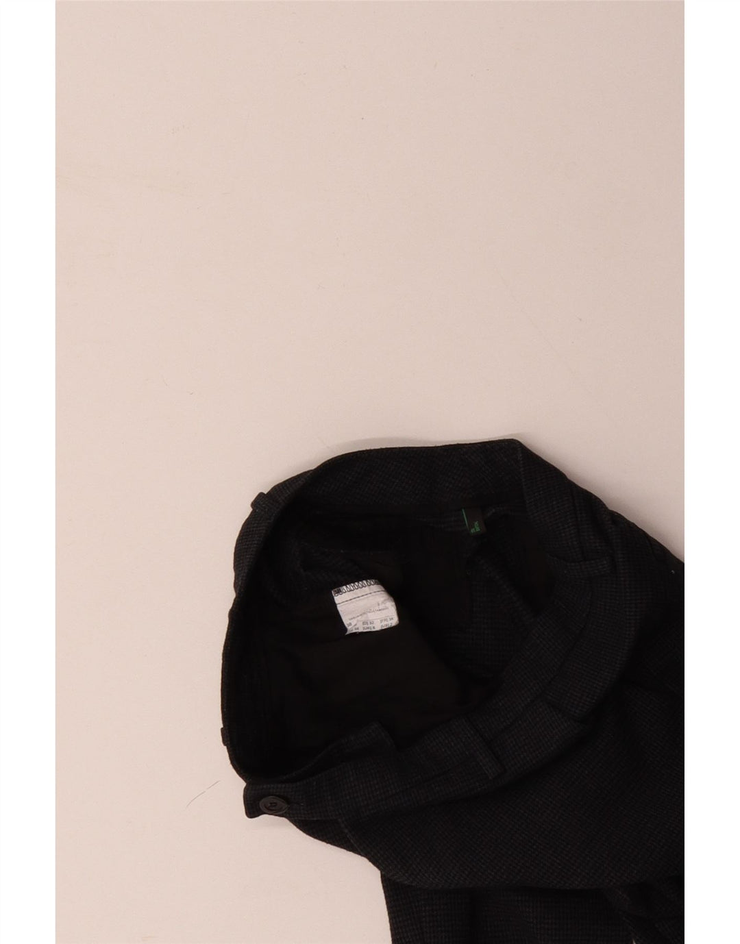 Pantaloni da abito slim da donna BENETTON UK 6 XS W28 L27 pied de poule neri