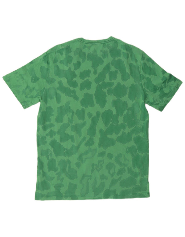 TRUSSARDI JEANS T-shirt grafica da donna Top UK 16 Large Green Camouflage