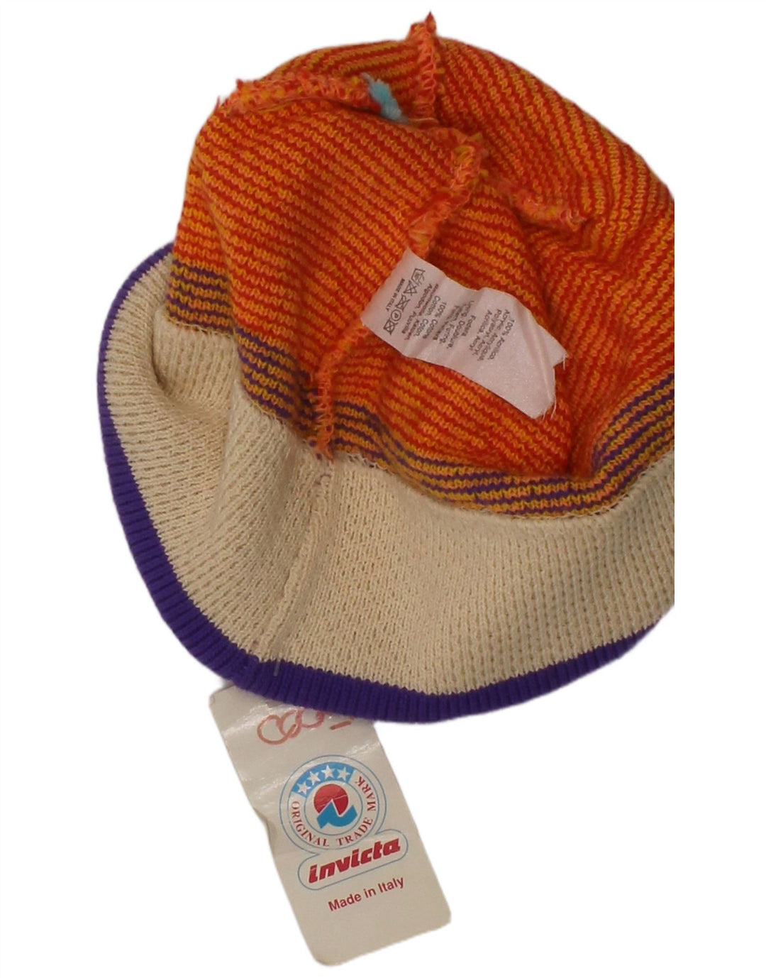 Cappello Bobble da donna in maglia grafica Invicta, taglia unica, in acrilico arancione