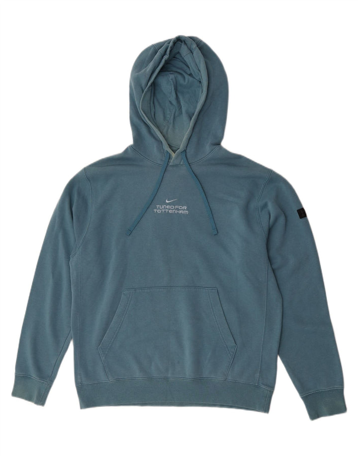 Felpa con cappuccio grafica Nike da uomo in cotone blu medio