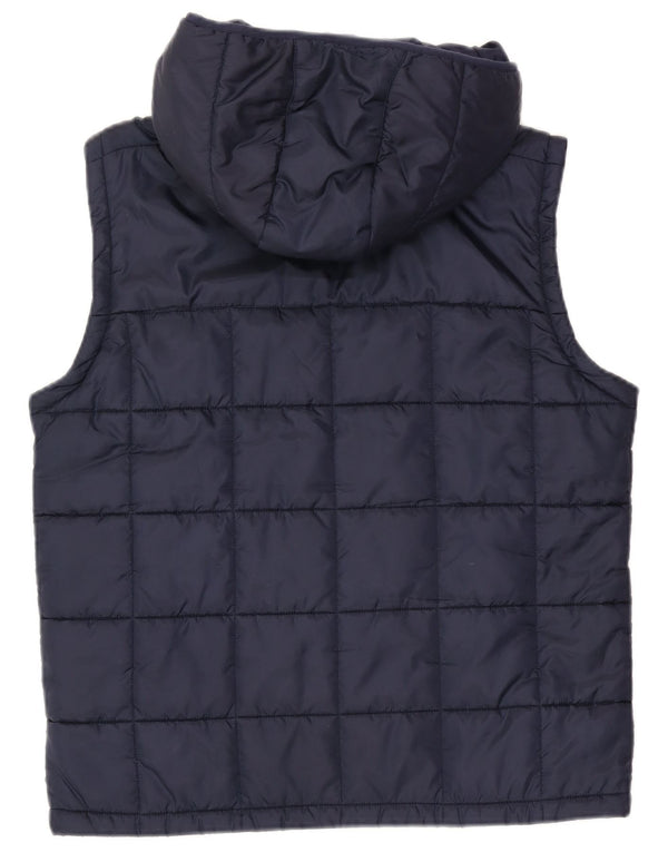 Gilet imbottito con cappuccio da uomo Kappa UK 40 Large blu navy in poliestere
