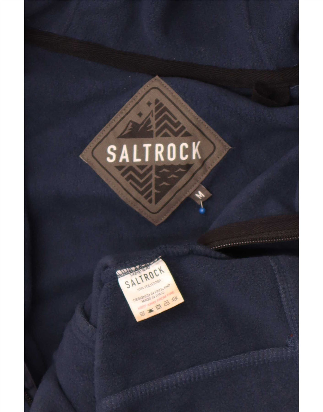 Giacca in pile con cappuccio da uomo Saltrock UK 38 poliestere medio blu navy