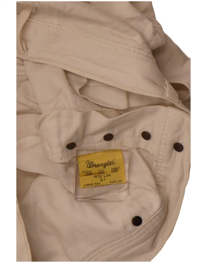 Pantaloncini di jeans Sly da donna Wrangler W32 grandi in cotone bianco sporco