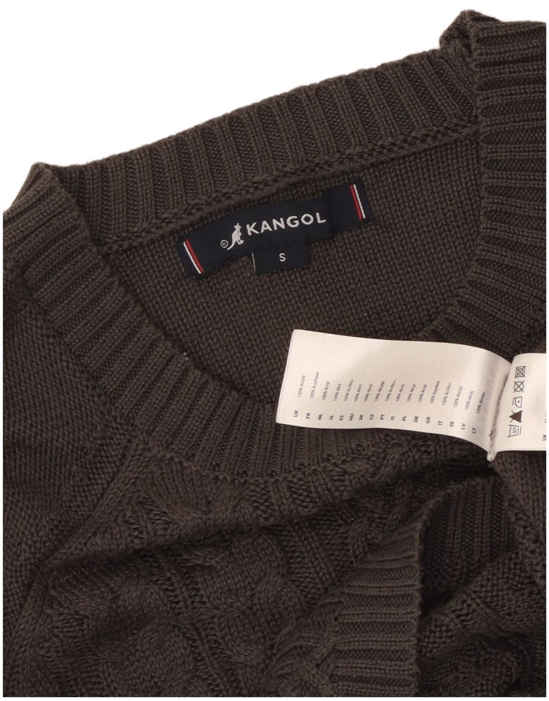 Maglione Kangol da donna con scollo a barca UK 10 piccolo acrilico grigio