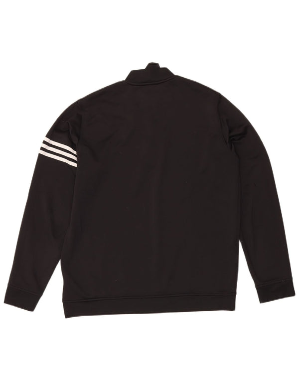 Adidas Uomo Climalite Zip Neck Felpa Maglione Grande Nero Poliestere