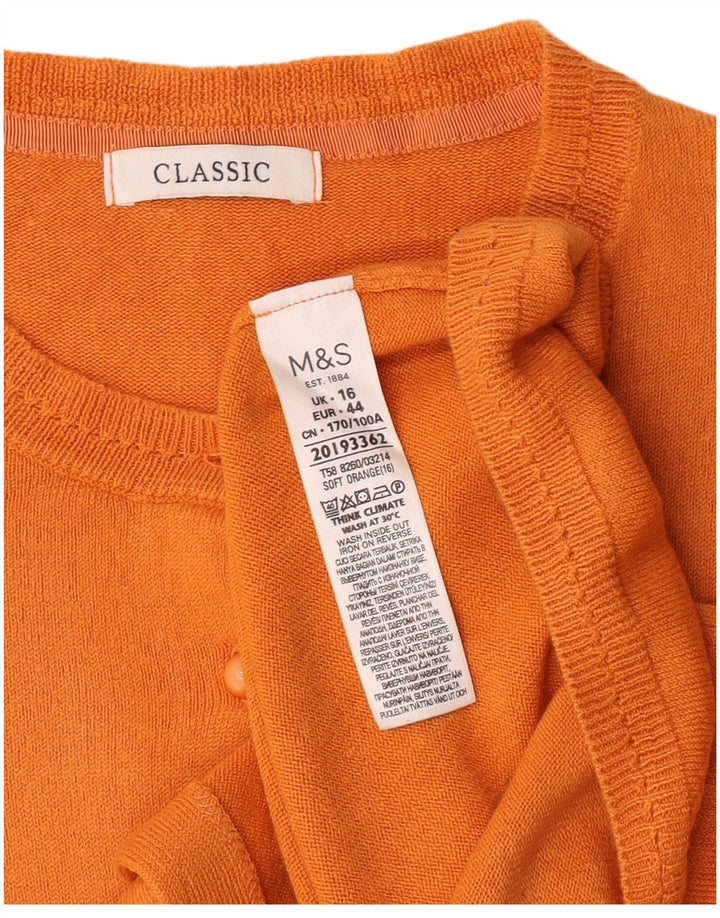 Maglione cardigan oversize da donna Marks & Spencer UK 16 Large Arancione