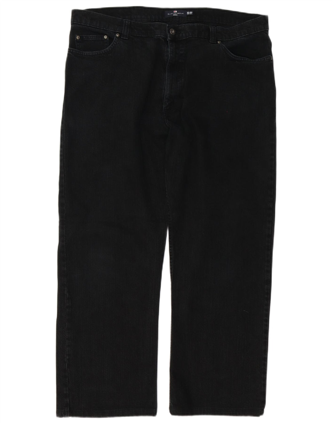 Jeans dritti da uomo Marks & Spencer Blue Harbour W40 L28 cotone nero