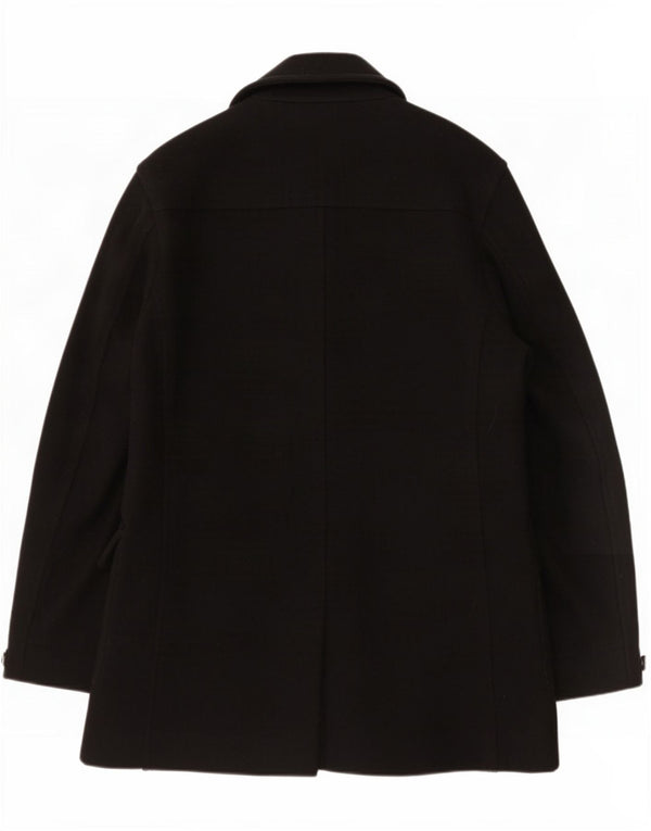 Cappotto da marinaio da uomo Calvin Klein Jeans UK 40 grande lana nera